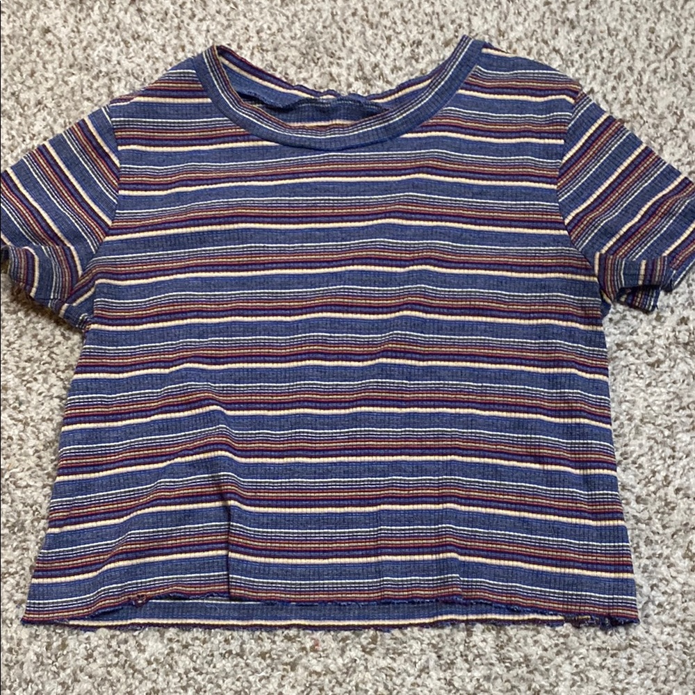 Striped Kids T-Shirt - Blue and Red crop top
